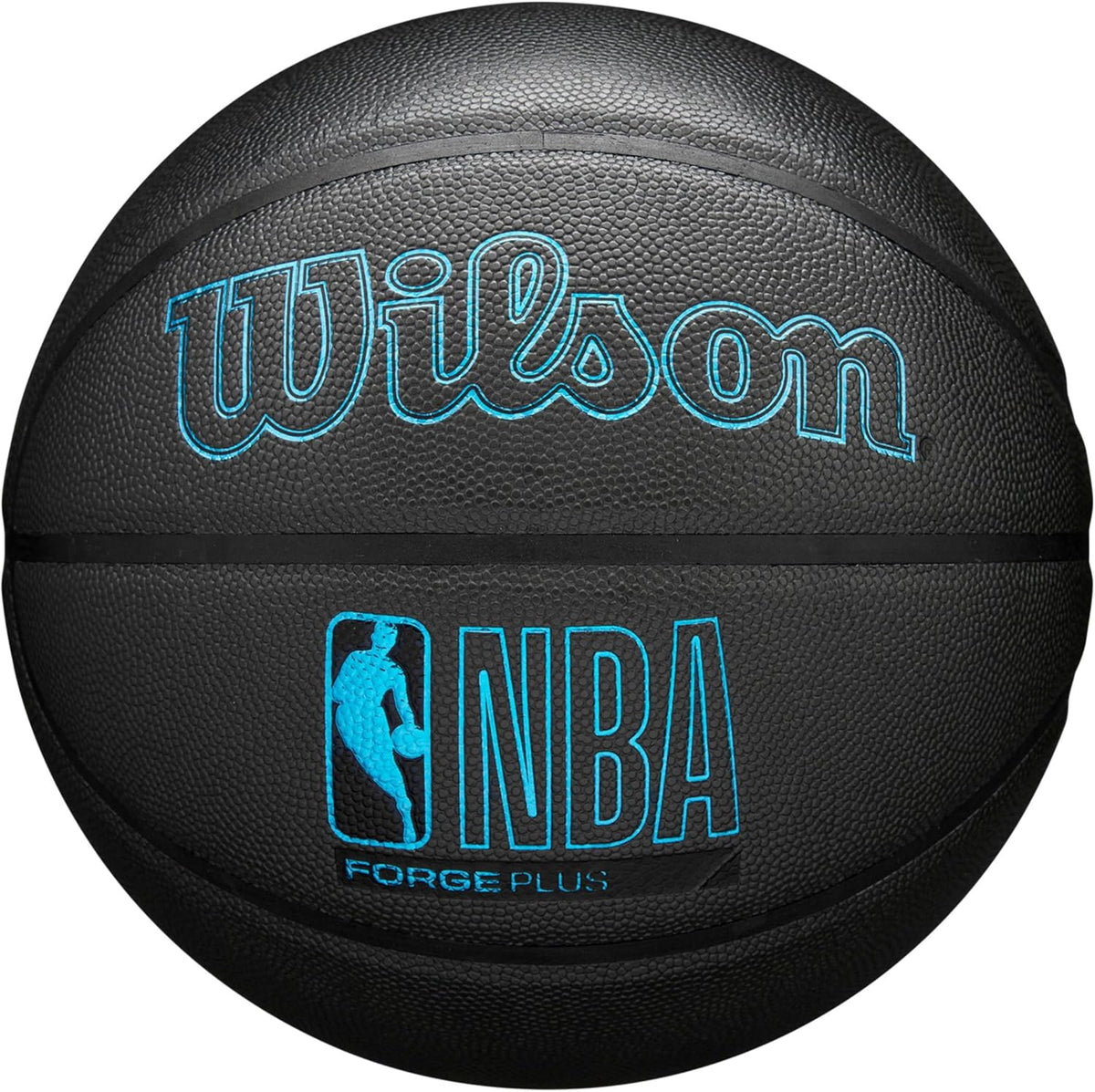 WILSON NBA Forge Plus - Balón de baloncesto para interiores y exteriores, color gris carbón, talla 6 - 28.5 pulgadas