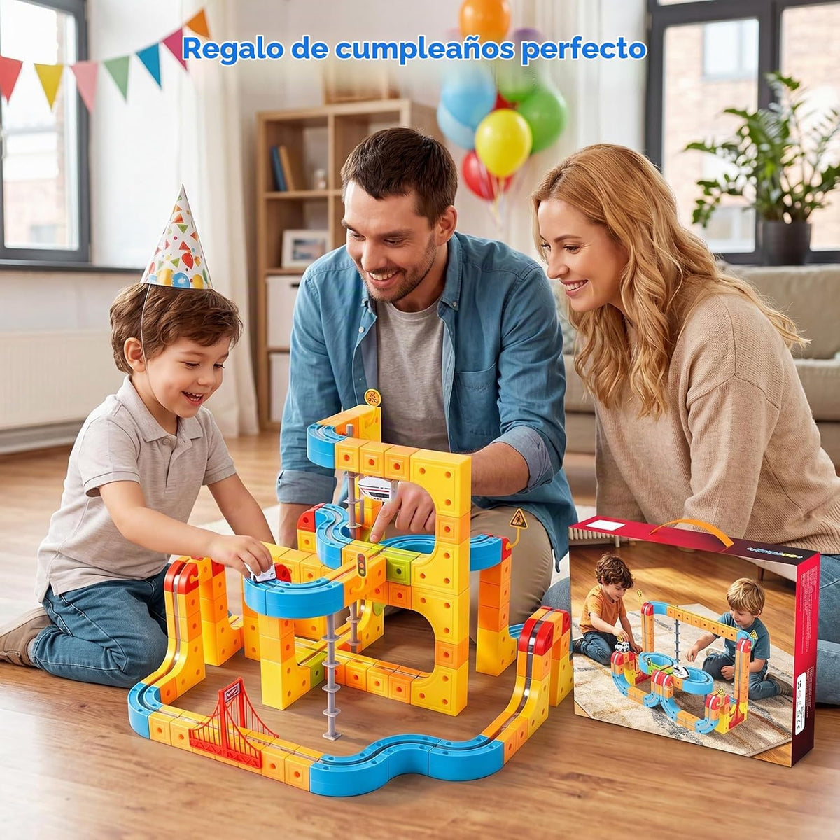 Gofunly Electric Train Set para Kids: 159 Pcs 3D Flexible Race Track Kit