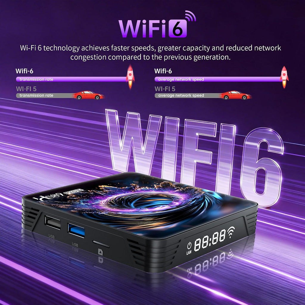 Android TV Box 14.0, 4GB RAM 32GB ROM RK3539 Quad-Core, WiFi dual 6, 4K