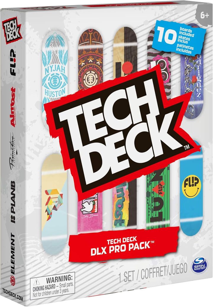 TECH DECK DLX Pro - Paquete de 10 patinetas para dedos, mini patine...