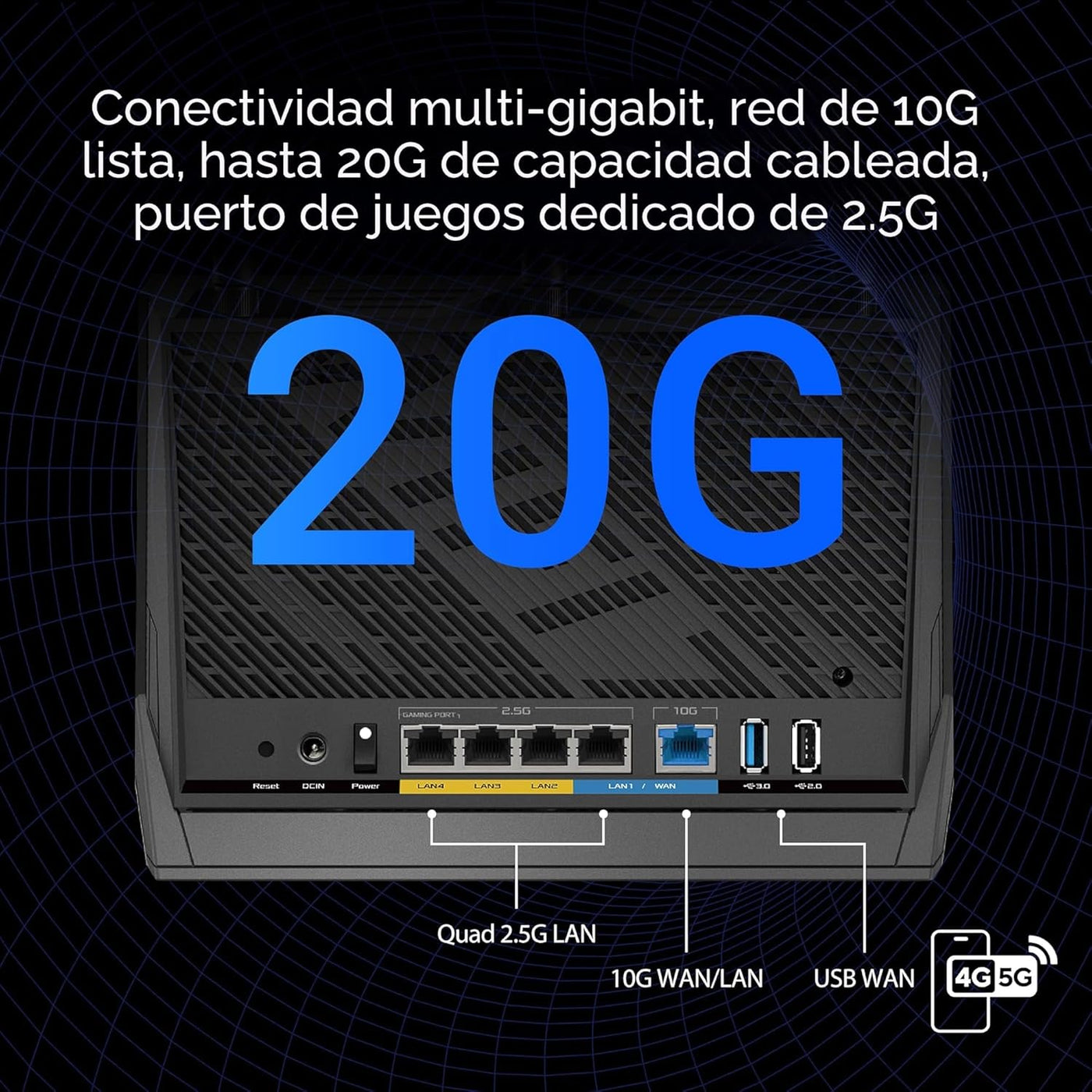 ASUS RT-BE86U BE6800 Router WiFi 7 de doble banda, soporta 4096-QAM...