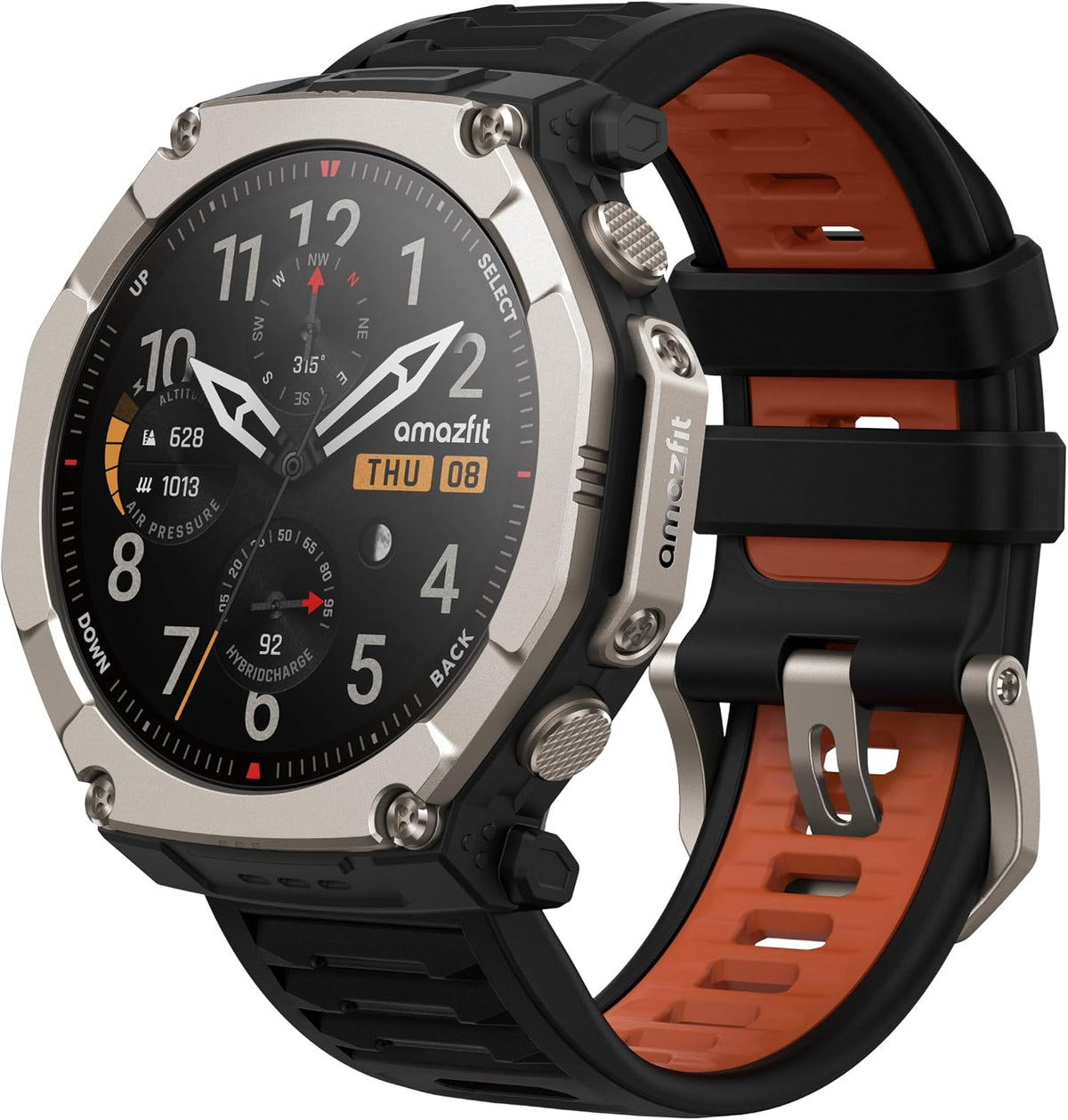 Amazfit Reloj inteligente T-Rex Ultra 2, cristal de zafiro AMOLED de 1.5"