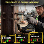 Llave de impacto inalámbrica de 1/2 pulgada 1106 pies-libras (1500