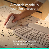 Logitech Wave Keys - Teclado ergonómico inalámbrico con reposamanos...
