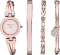 Anne Klein - Juego de reloj de brazalete para mujer y pulsera acentuada con cristales premium