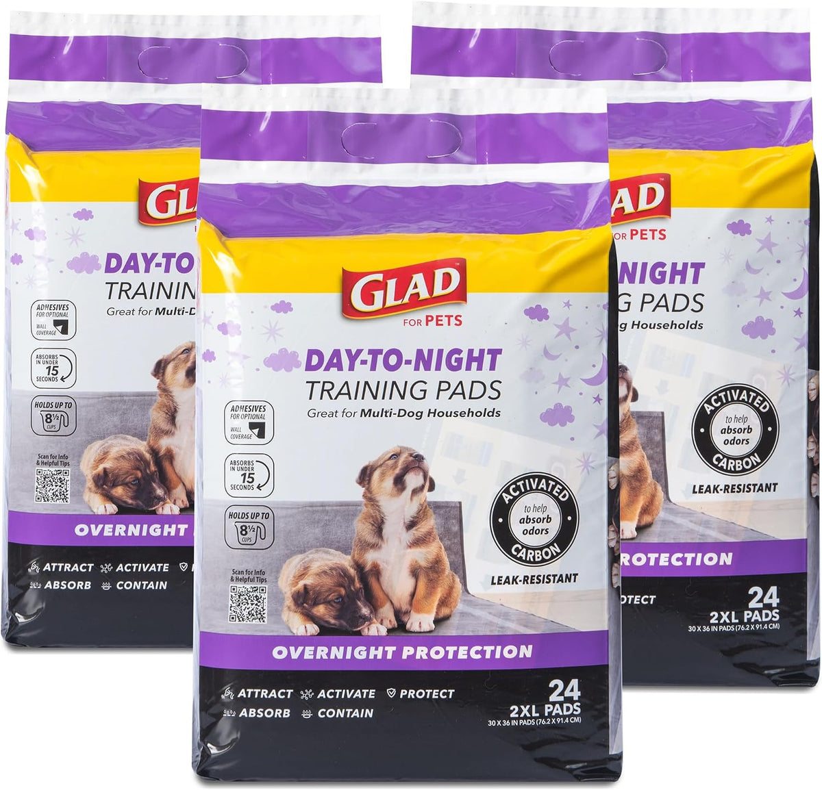 Glad Almohadillas de entrenamiento de carbón activado gigante para mascotas