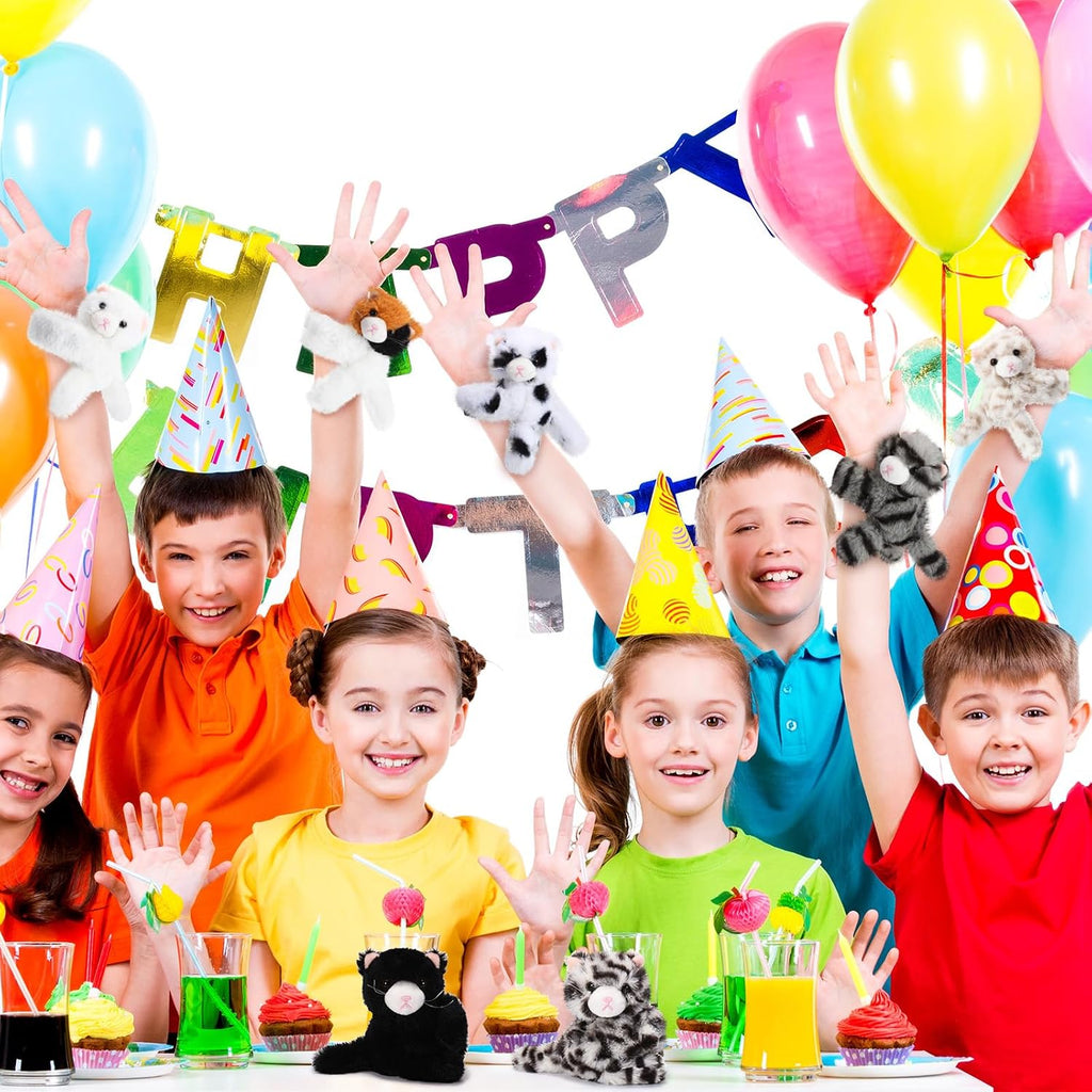 Liliful Paquete de 8 pulseras de peluche para niños, gatitos