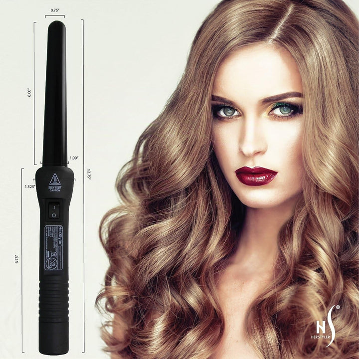 HerStyler Superstyler - Plancha plana y rizadora grande, color negro