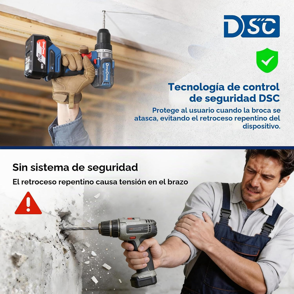 Dong Cheng Taladro martillo inalámbrico sin escobillas de 1416 in-lb (160