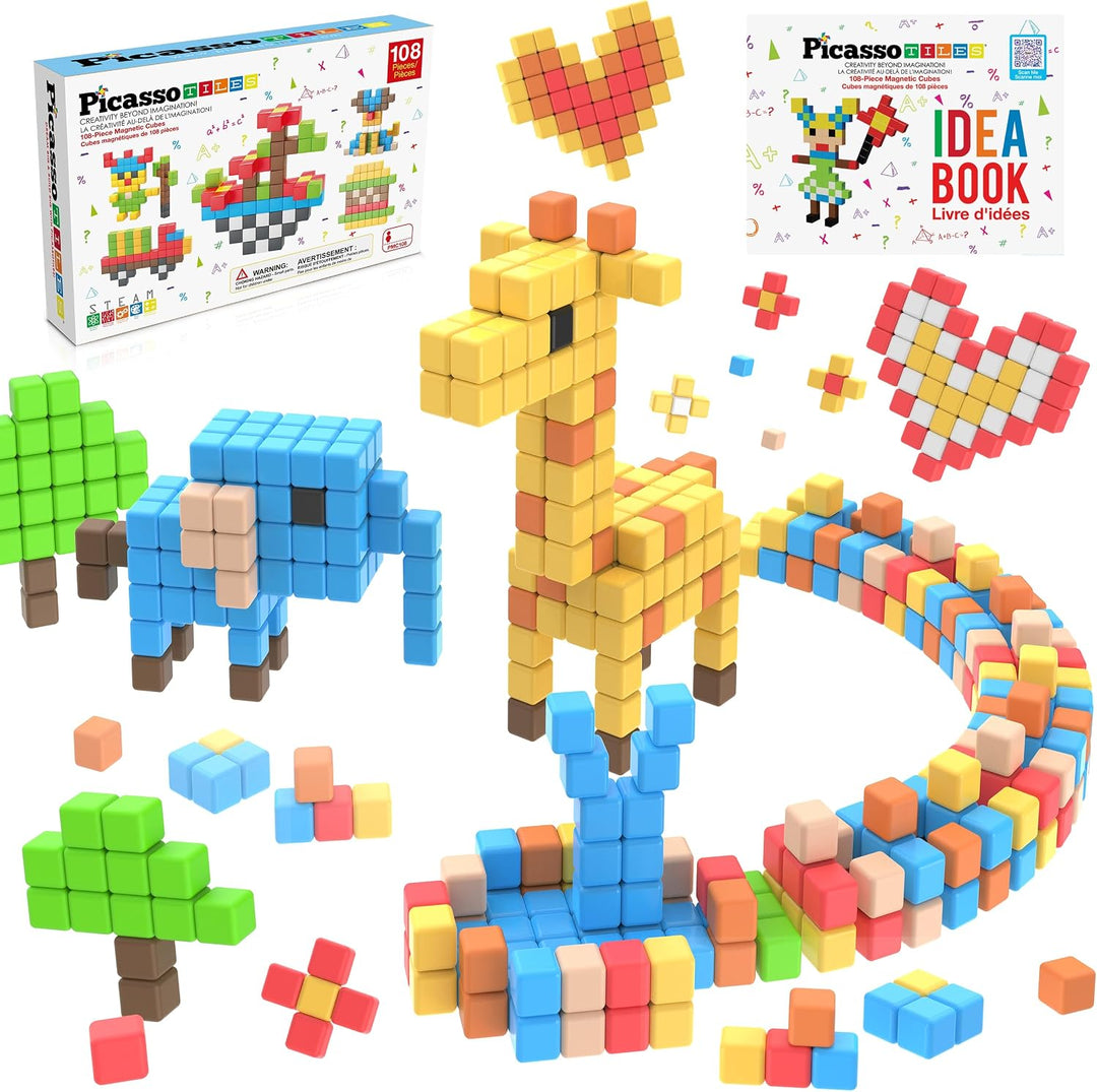 PicassoTiles 100pcs 0.5 "Pixel Puzzle Cubo Magnético Mix &amp;...