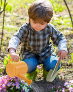 ROBUD Juego de Jardinería para Niños, Herramienta de Jardín de Madera para Niños, Kit de Herramientas de Jardín con Bolsa de Almacenamiento, Delantal, Guantes, Juguetes Montessori para Niños para
