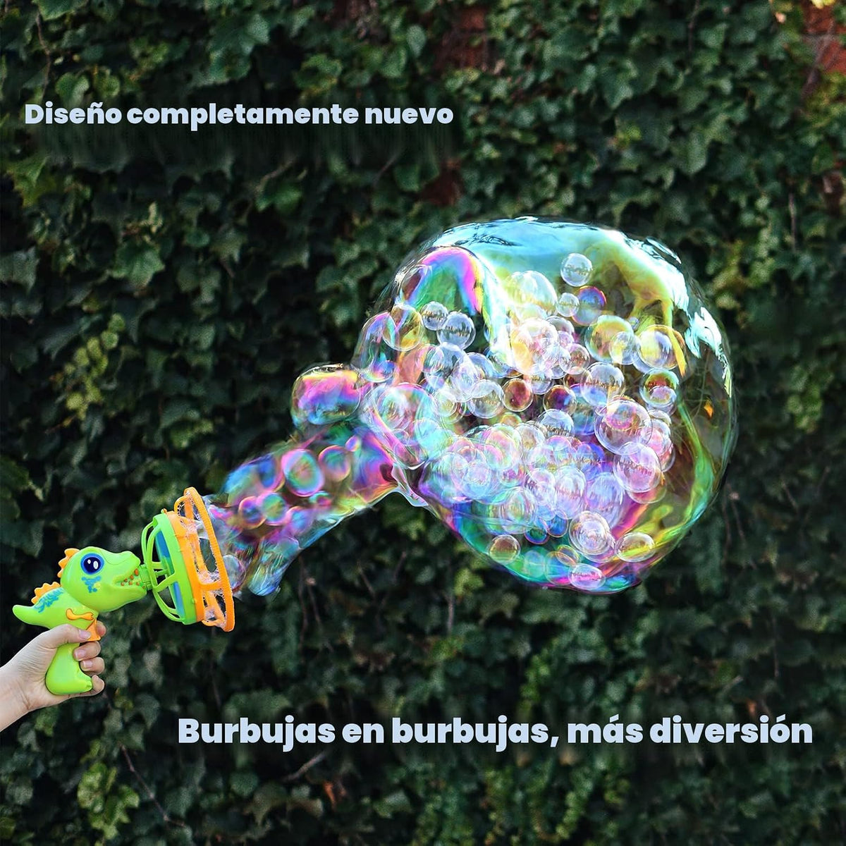 Dinosaur Bubble Gun para Kids 3-8, Bubble Machine Blower Toy (Green)