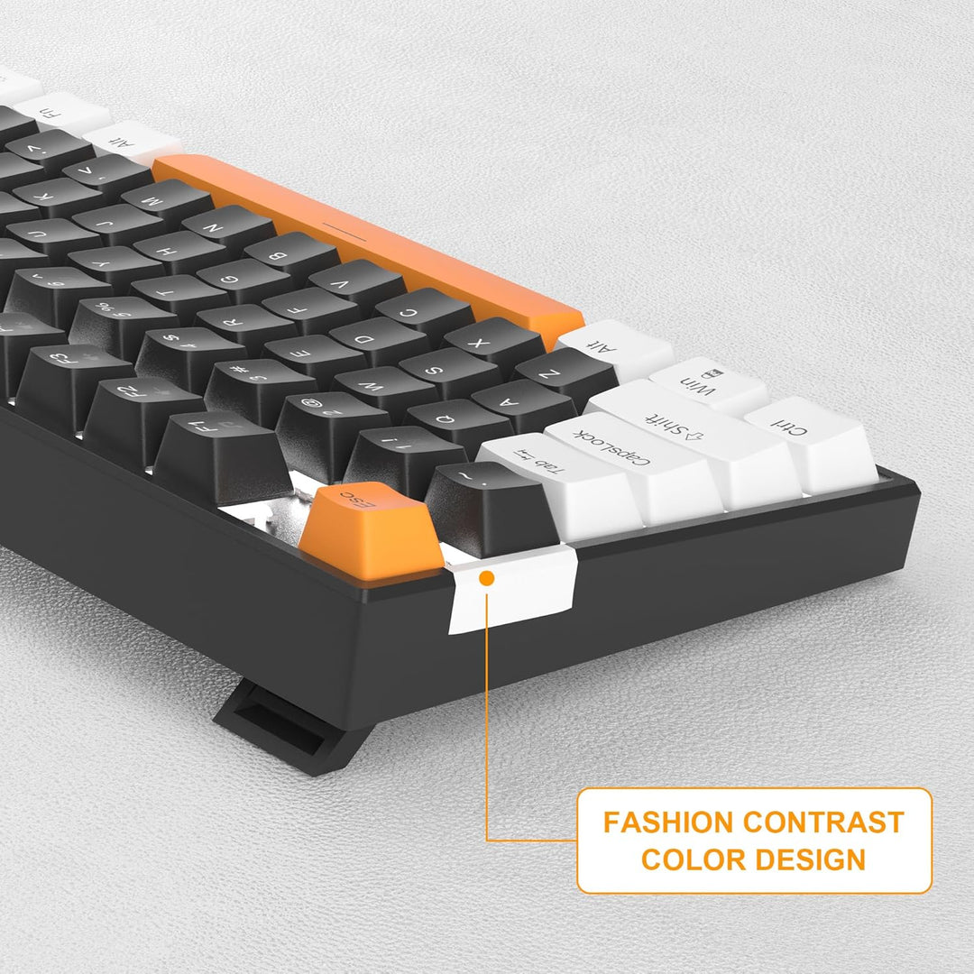 MageGee Teclado mecánico 75% para juegos, interruptor marrón, retro...