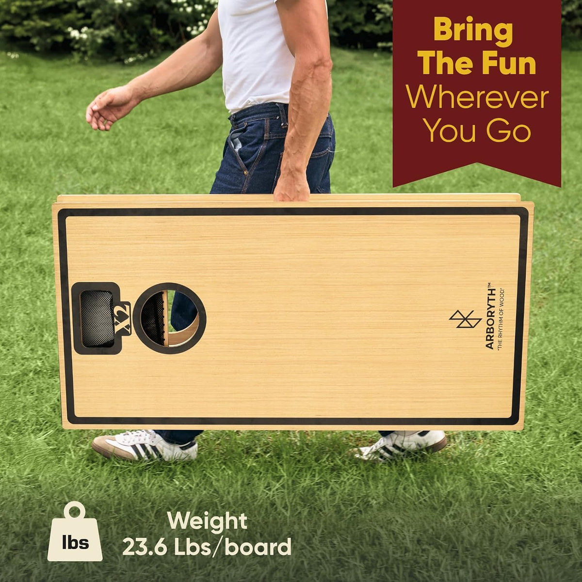 Conjunto de Tableros de Cornhole con Bolsas, Tamaño Regulado de 4x2 ft Tableros de Madera