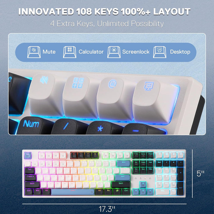 Redragon K668 Teclado mecánico RGB con cable y junta para juegos, 1...