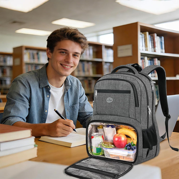 MATEIN Mochila para portátil con lonchera, mochila de trabajo gris...