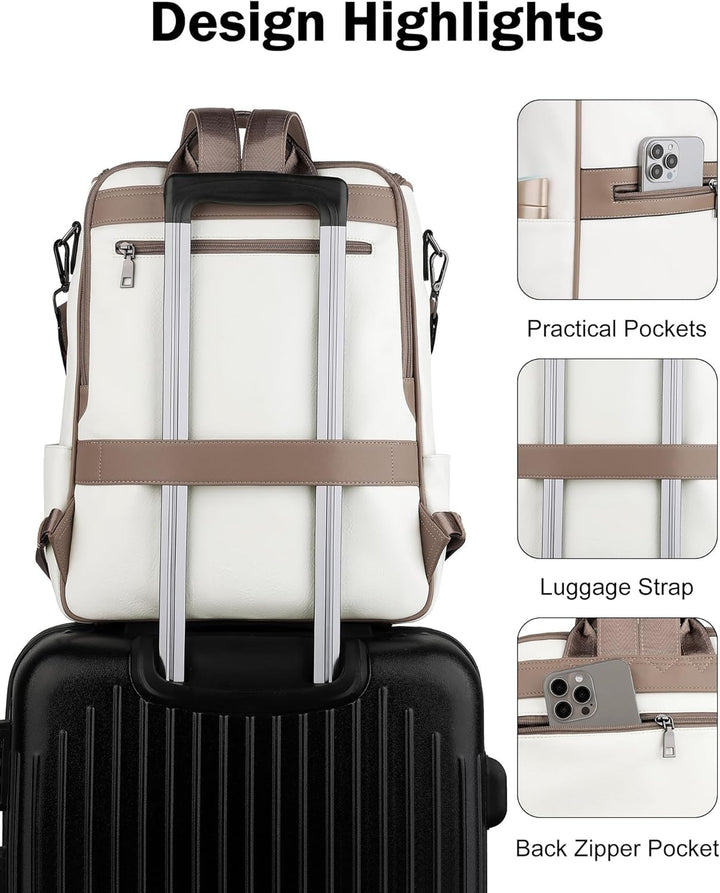 FADEON Mochila para computadora portátil para mujer, mochila de via...