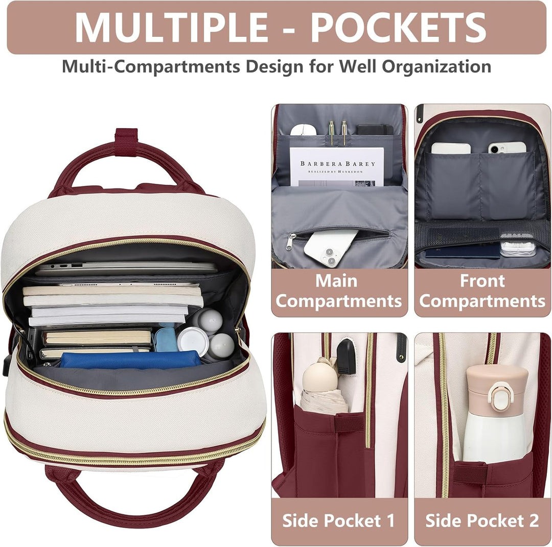 bagswan Mochila para laptop para mujer, 61-vino tinto, 15,6 pulg.,...