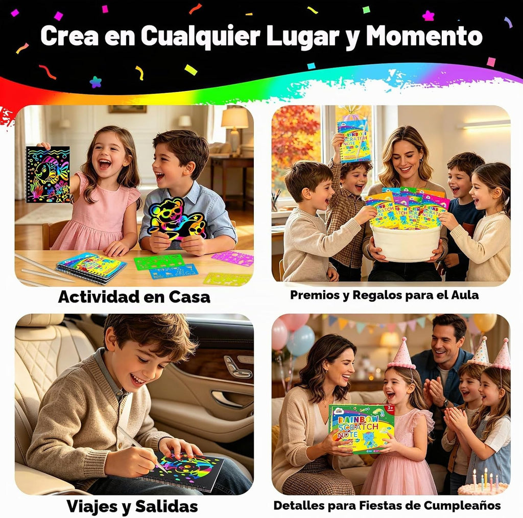 ZMLM Paquete de 24 cuadernos con diseño de arco iris para niños, recuerdos
