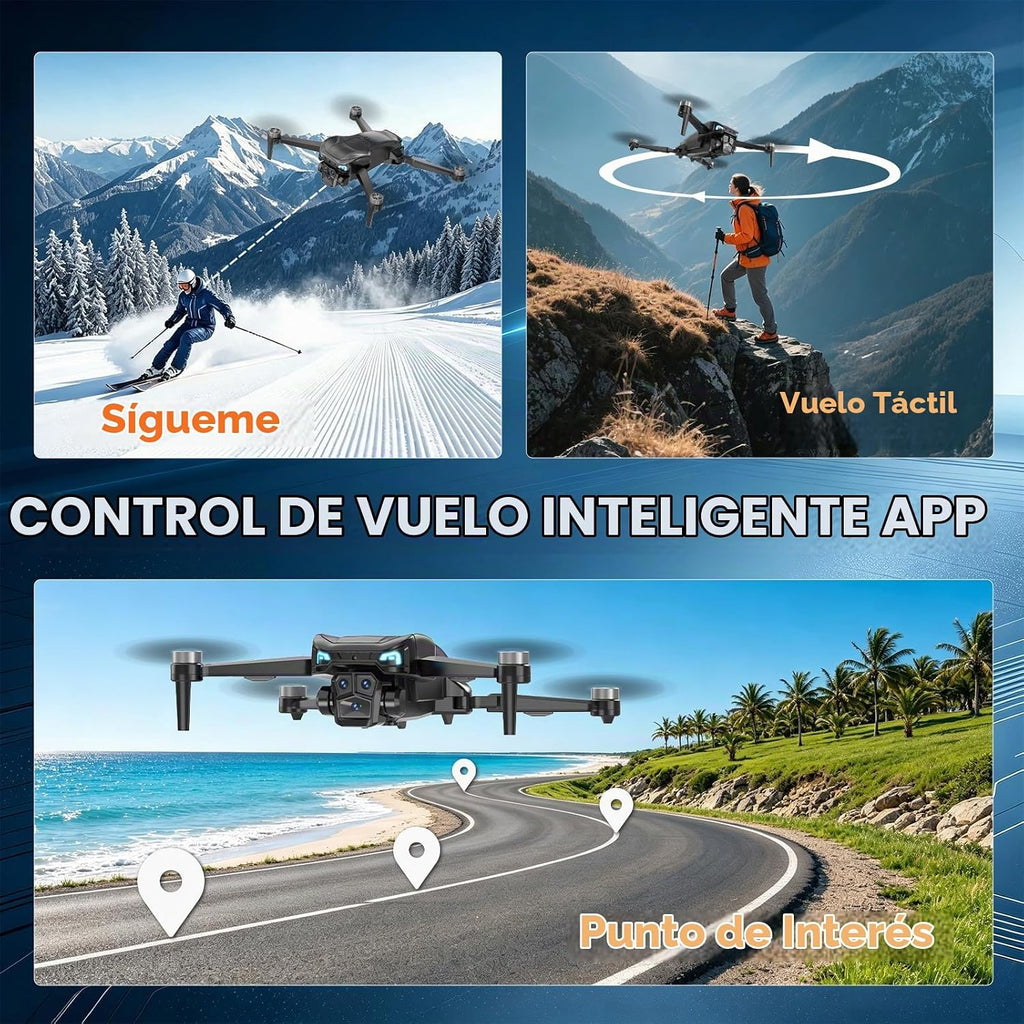 Drone con cámara para adultos 4K, dron GPS con controlador de pantalla de 4.5 pulgadas, motor sin escobillas, retorno automático GPS, cuadricóptero RC plegable con 60 minutos de tiempo de vuelo, menos
