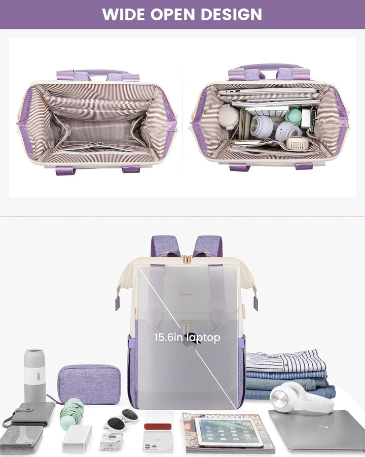 LOVEVOOK Mochila para laptop para mujer, mochila de trabajo convert...