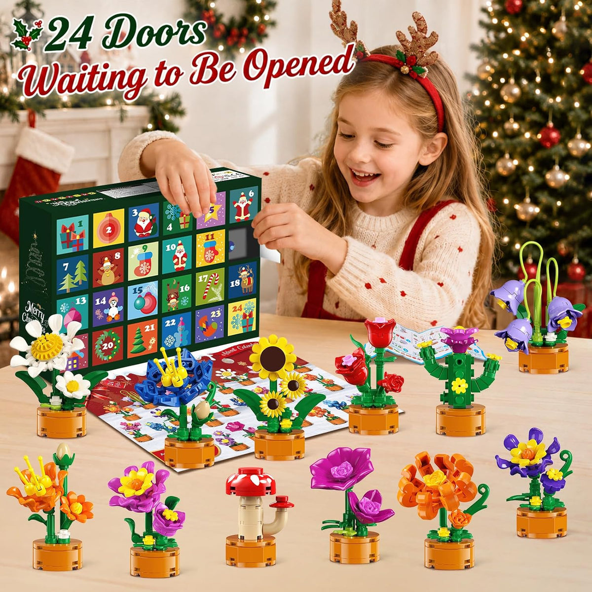 Calendario de Adviento 2026 Flores Navidad Cuenta regresiva Juegos de
