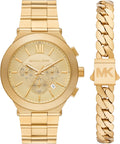 Reloj de hombre Michael Kors Billie Chronograph en tono dorado de acero inoxidable y juego de pulsera (Modelo: MK9270SET)