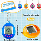 28 llaveros virtuales para mascotas, llavero digital electrónico para mascotas, máquina de juego de mano retro, juguete nostálgico de los años 90 para niños, regalos de fiesta de cumpleaños, rellenos de bolsas de golosinas