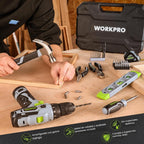 WORKPRO Juego de taladro rosa inalámbrico de 12 V para mujeres, kit de