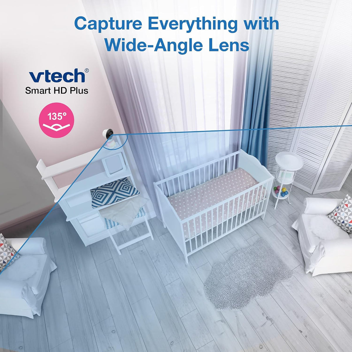 VTech Smart WiFi Video Baby Monitor, pantalla HD de 5.5 pulgadas: Smart HD