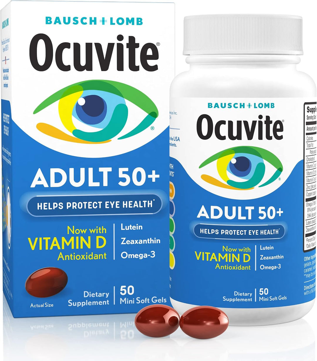 Ocuvite 50+ Suplemento de vitaminas y minerales para los ojos, mult...