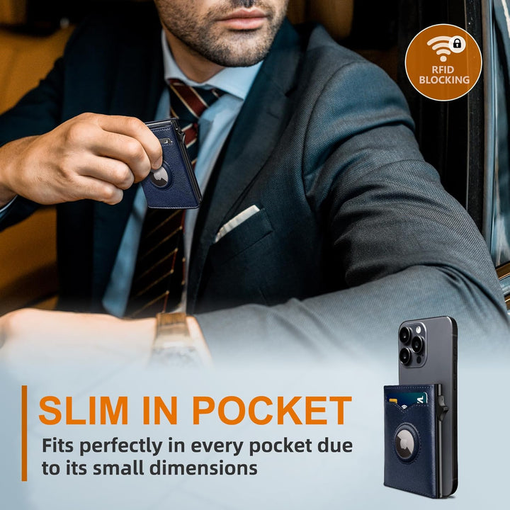 miyozi Billetera para Airtag para hombre, con bolsillo para efectiv...