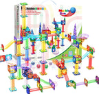 PicassoTiles Juego de construcción con 150 piezas magnéticas Juguete educativo para construir y aprender Juguete de construcción para desarrollo mental de niños y niñas de 3, 4, 5, 6, 7, 8 años y más