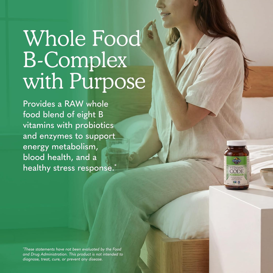 Garden of Life Complejo de vitamina B, 120 cápsulas veganas, vitami...