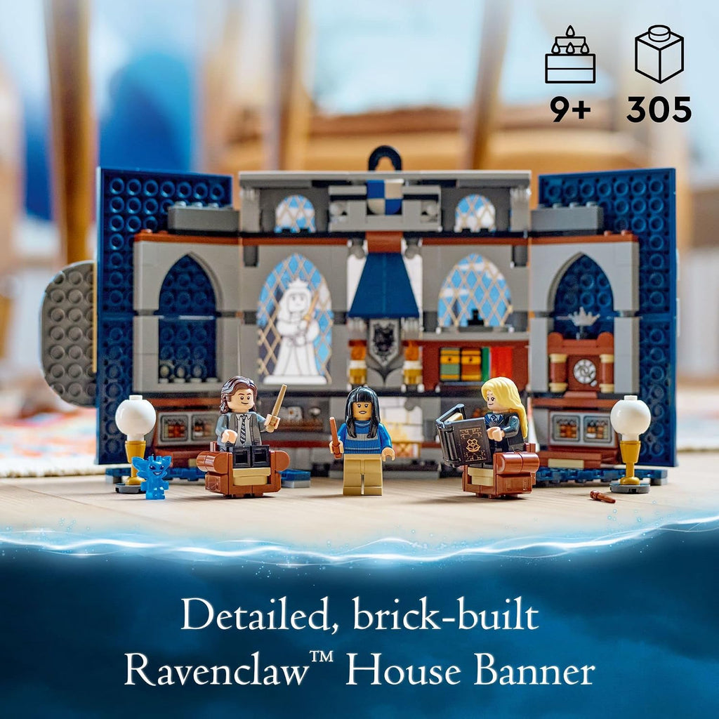 Lámpara LEGO Harry Potter Estandarte de la Casa Ravenclaw Kit de Construcción 76411-Decoración de Pared 3D de Habitación de Harry Potter, Excelente Set de Regalo para Niños y Niñas, Sala Común del Castillo de