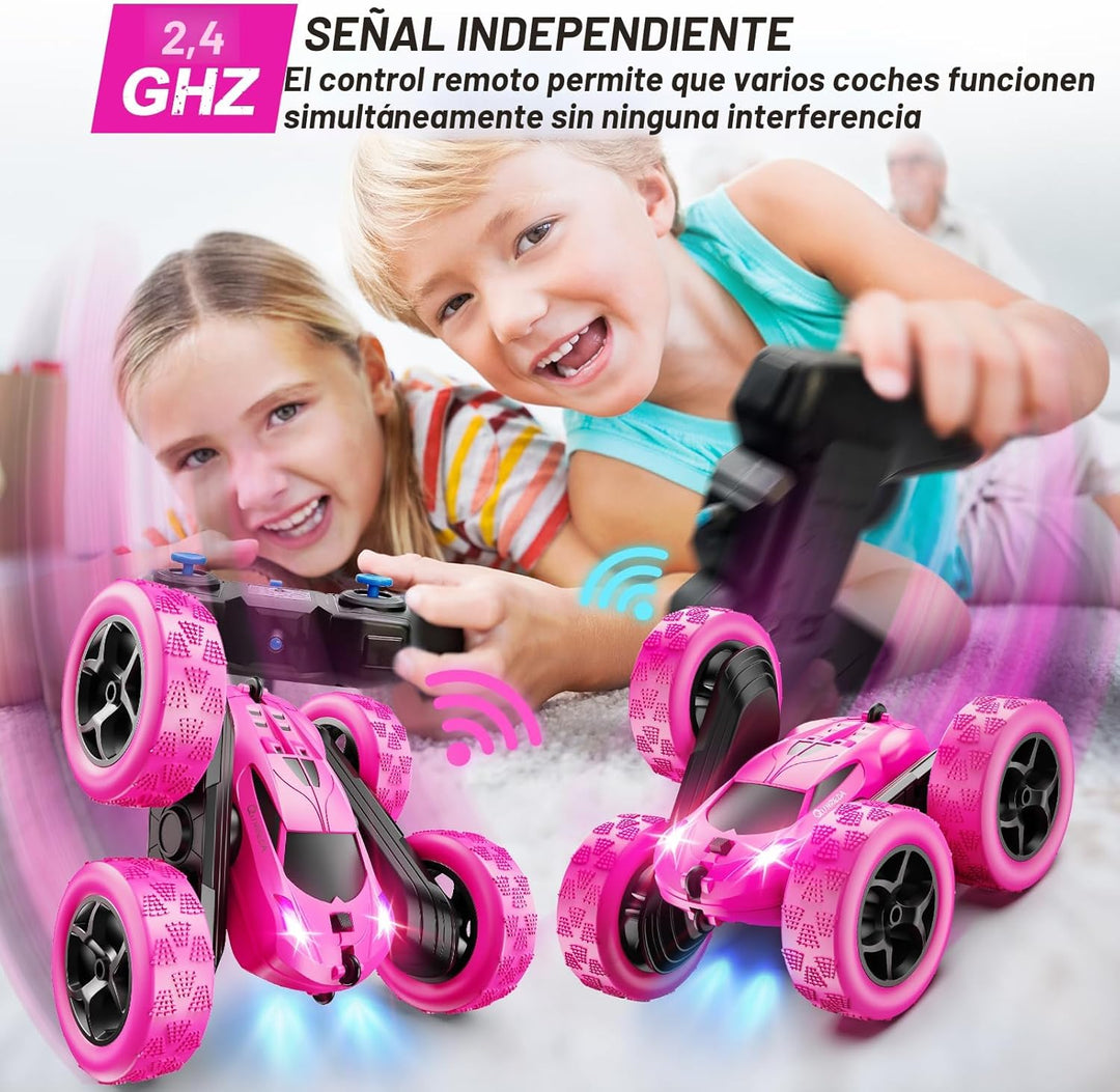 QUNREDA - Autos RC, coche de control remoto rosa para niñas, 2.4 GH...