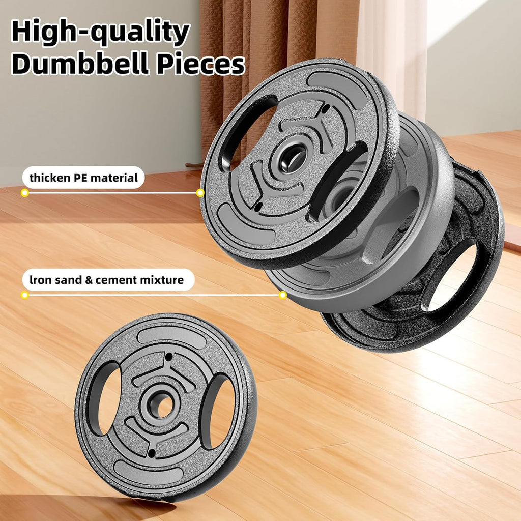 Juego de mancuernas ajustables, pesas libres de 10 a 90 libras con conector – mancuernas 4 en 1, barra, pesa rusa y soporte para flexiones, juego de pesas ajustables para gimnasio en casa