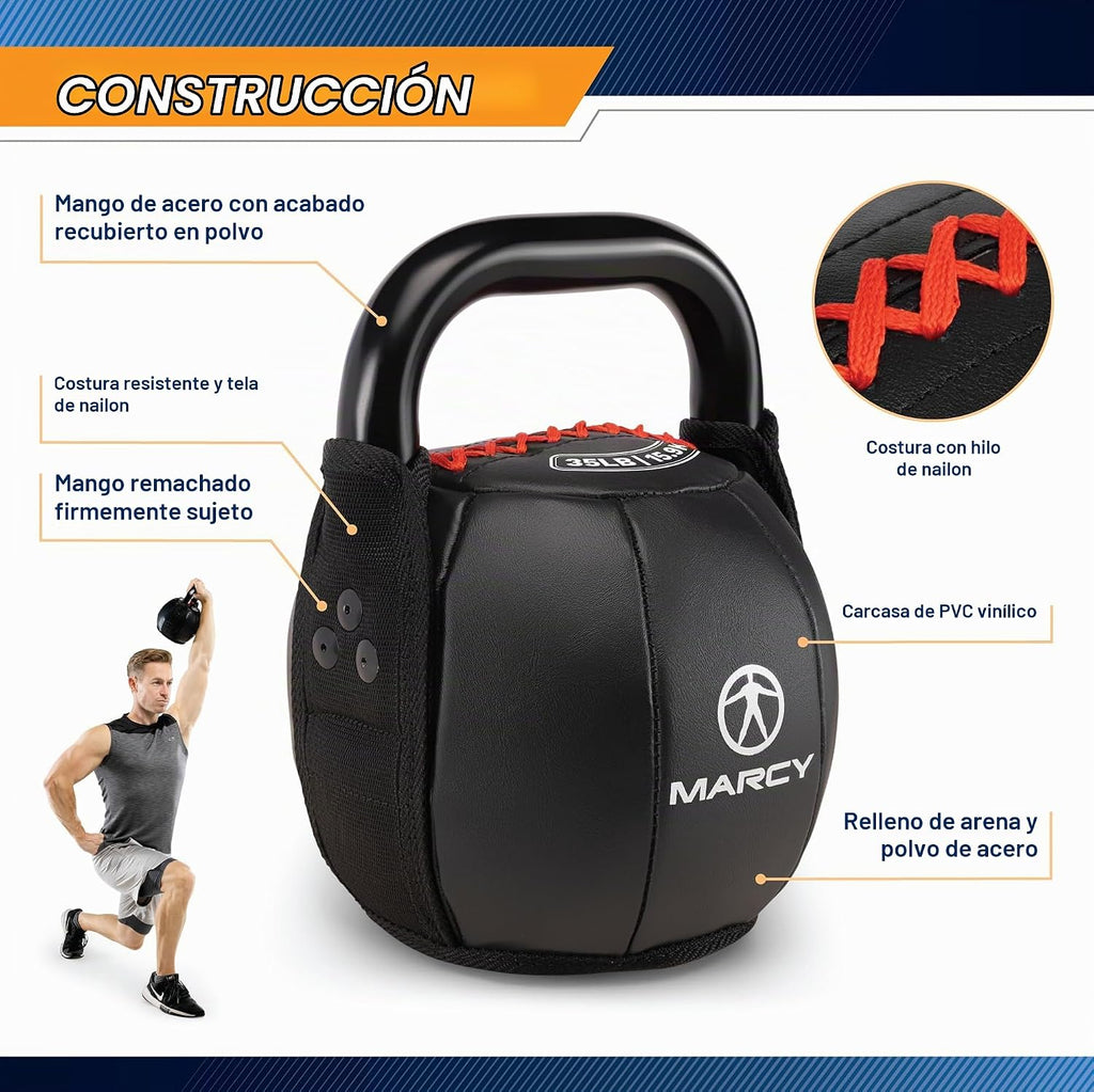 Marcy Pesa rusa suave con mango - 10 a 40 libras. Fuerza y entrenamiento de núcleo