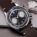 ADDIESDIVE Reloj de hombre Sweep Seconds impermeable de cuero cronógrafo