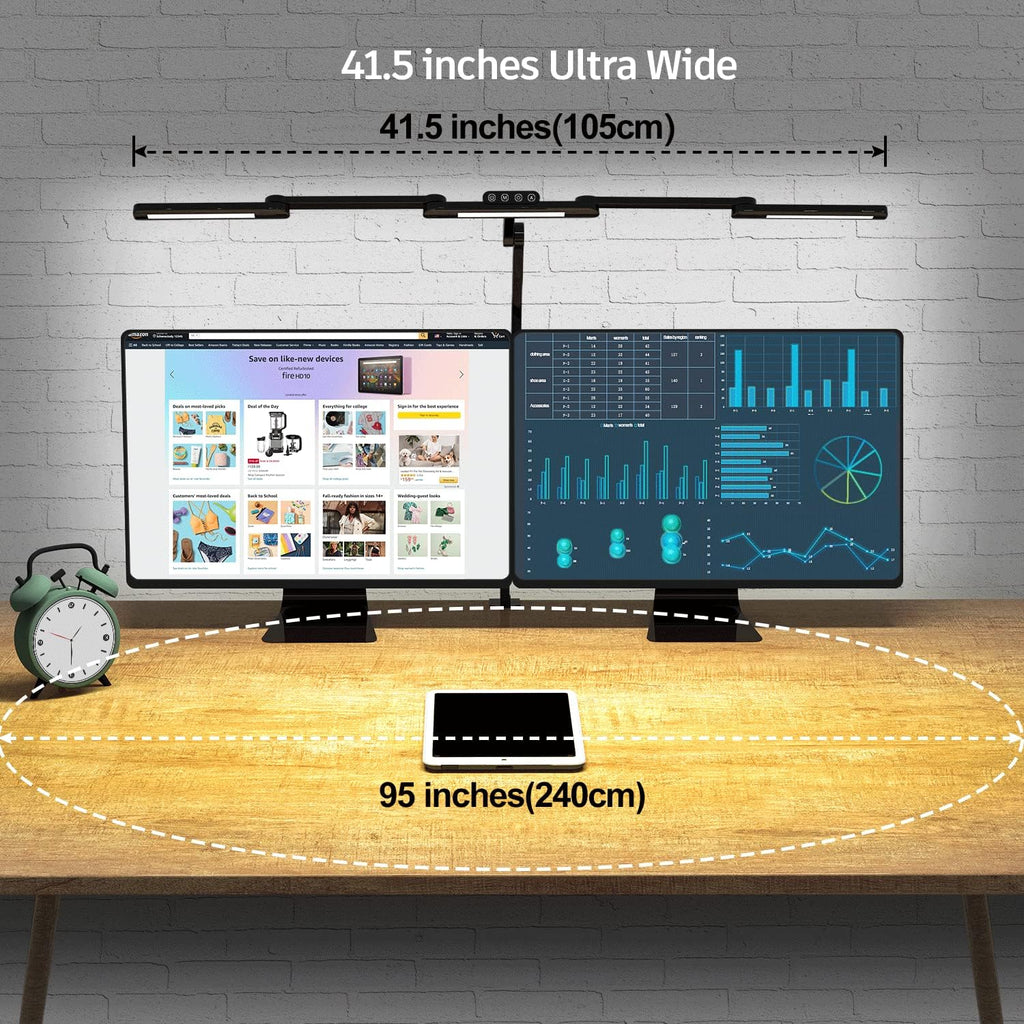 Lámpara Lámpara de escritorio LED con abrazadera, lámpara de 41.5" para escritorio de arquitecto para oficina en casa, lámpara de mesa LED para computadora de 24W brillante y alta, iluminación de