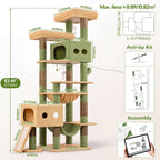 Globlazer Torre alta para gatos de varios niveles de cactus resistente de