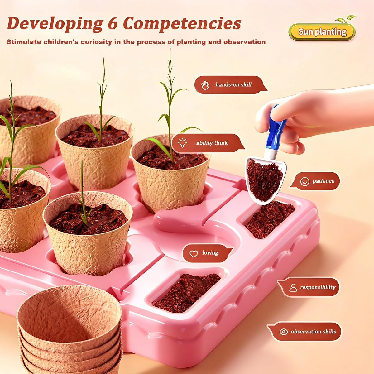 Mini kit de cultivo de plantas de invernadero para niños con sistema de riego por goteo, casa de observación de plantas transparente, herramientas completas de jardinería, juguete educativo de