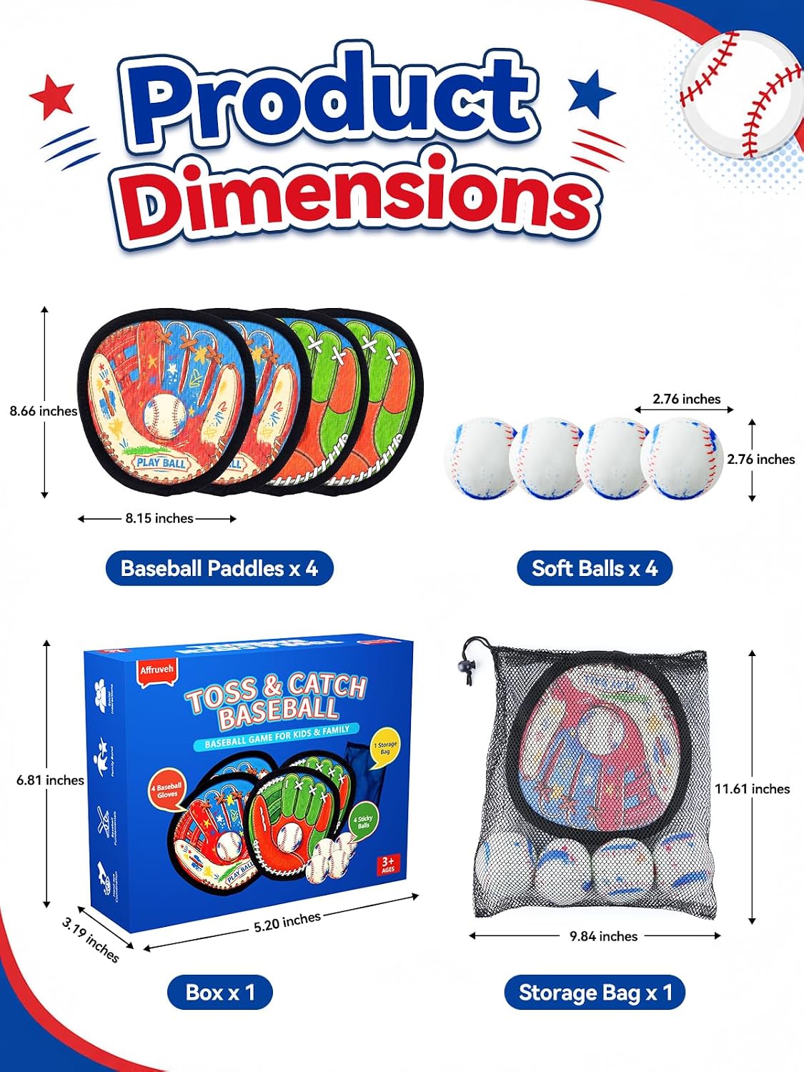 Juego de pelota para lanzar y atrapar, juguetes para niños de 3, 4, 5, 6, 7