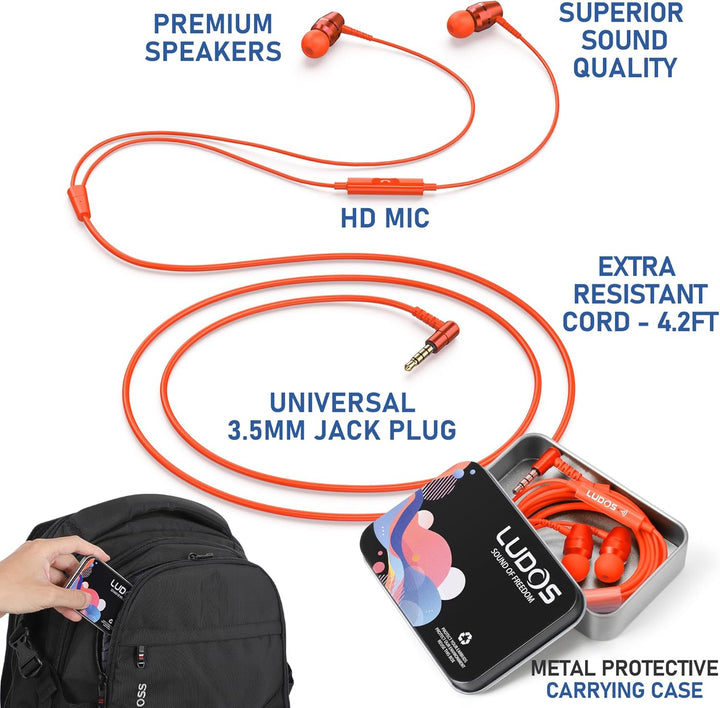 LUDOS OMNITONE Auriculares con cable intraauriculares, garantía de...