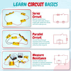 Teenii Kit de electricidad y magnetismo para niños, experimentos científicos STEM con circuitos eléctricos, juguete educativo de física, juego de descubrimiento científico para niños y niñas de 8 años, 50 piezas