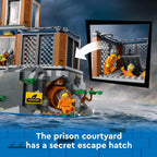 LEGO City Police - Juego de construcción de prisión isla, regalo de cumpleaños para niños y niñas a partir de 7 años, juego imaginativo, juguete de helicóptero, juguete de barco y bote, 7 minifiguras con perro y tiburón, 60419