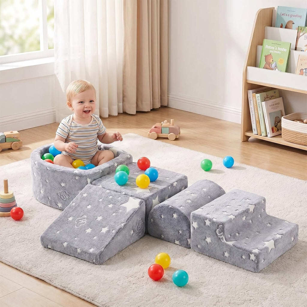 Tiita Kids - Bloques de escalada de 5 piezas con pozo de bolas pequeño