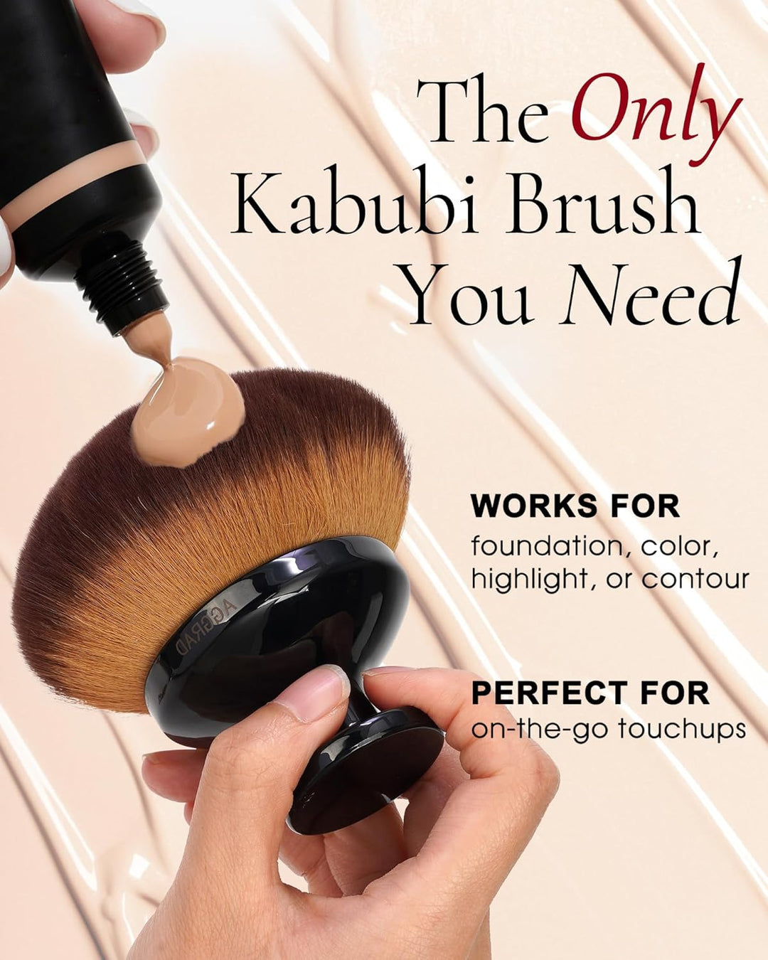 Brocha Kabuki ultra grande de mezcla y desenfoque para maquillaje d...