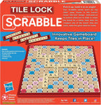Juego de mesa de Scrabble Tile Lock, tablero mantiene los azulejos en su lugar, juego para 2-4 jugadores, edad mínima de 8 años en adelante, número de jugadores: 2-4, por Winning Moves Games USA