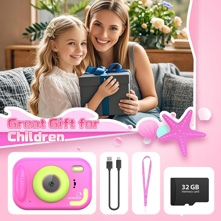 Cámara para niños impermeable, cámara submarina IP68 para niños de...